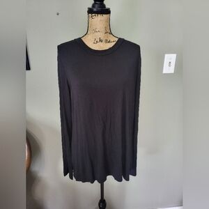 Blumin Apparel Classic Black Long Sleeve Top Laser Cut Back Detail